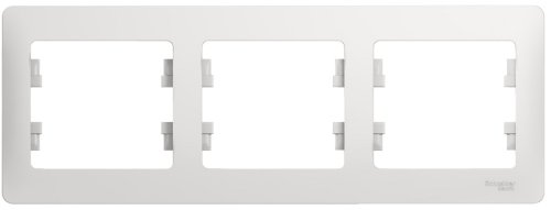 Рамка горизонтальная Systeme Electric Glossa 3-м. белый фото Рамка горизонтальная Systeme Electric Glossa 3-м. белый картинка